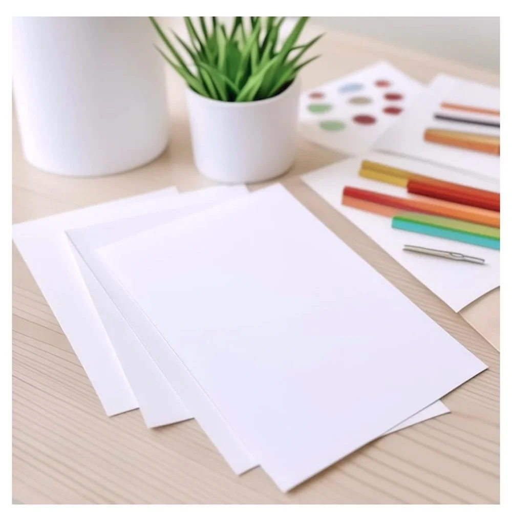 White Silk Matte Thick Heavy Card Stock Paper Inkjet Printer 8.5”x11” - 13 Pages